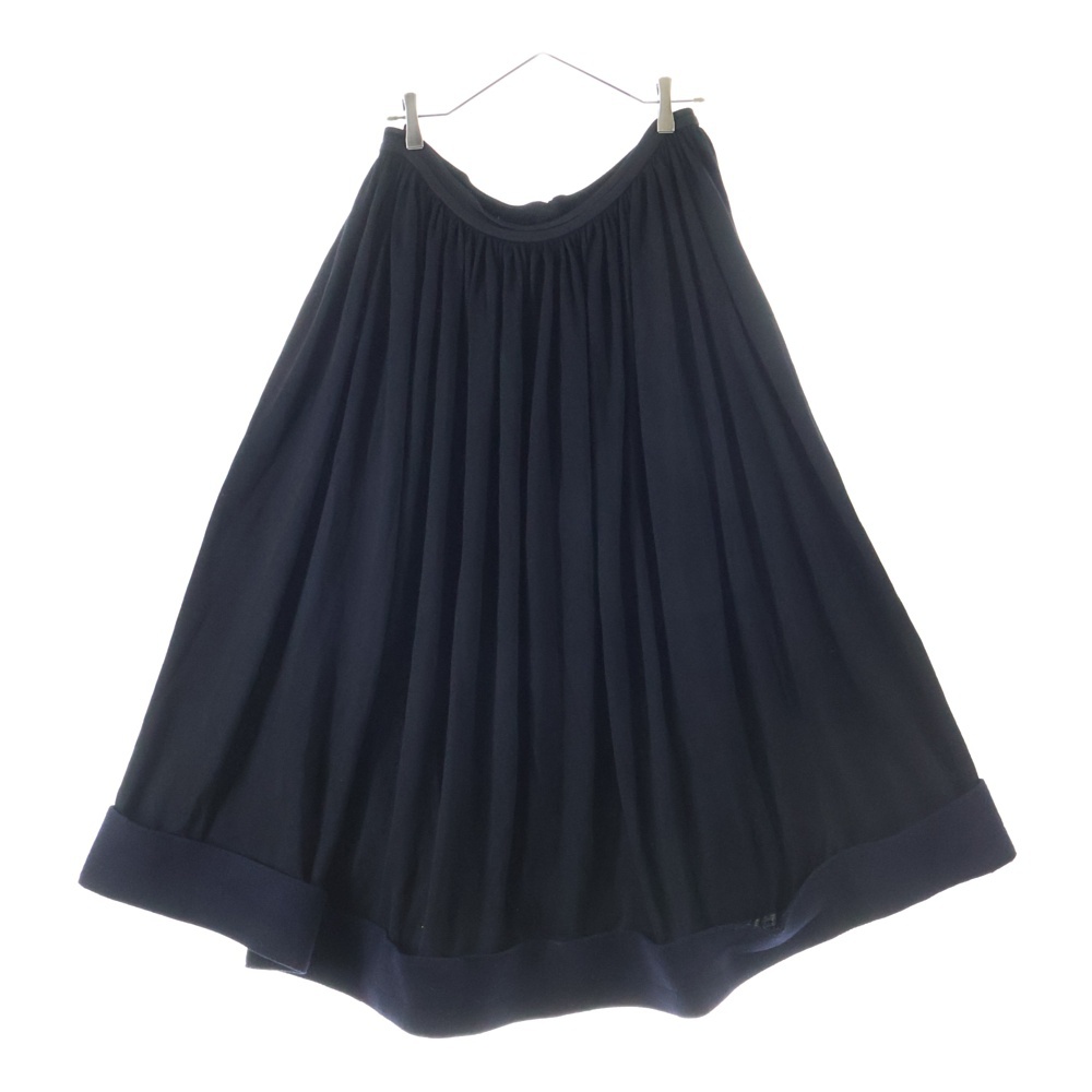 08SS ウール ドレープ スカート ブラック Bランク