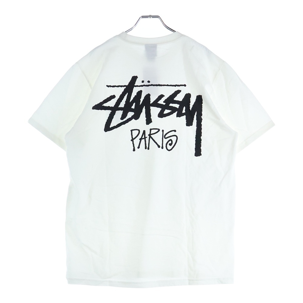 24AW STOCK PARIS TEE WHITE パリ限定 両面プリントクルーネック半袖Tシャツ カットソー ホワイト Aランク
