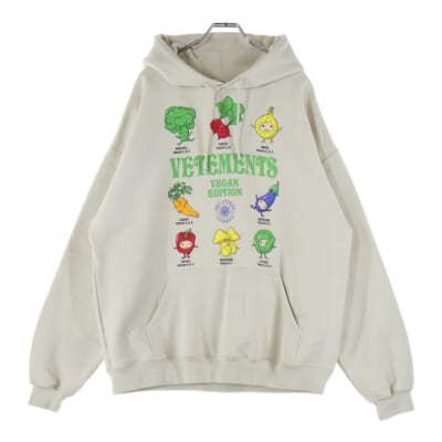 Vegan Logo Hoody ビーガン ロゴ スウェットフーディー パーカー ベージュ Bランク