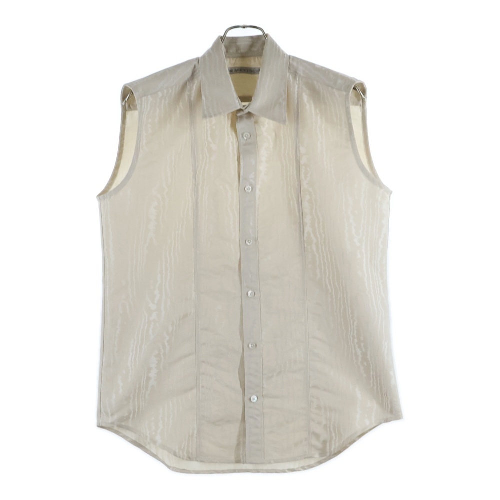 MOIRE JACQUARD SLEEVELESS SHIRT 3A003-0424-02 ノースリーブ シャツ カットソー ホワイト Bランク