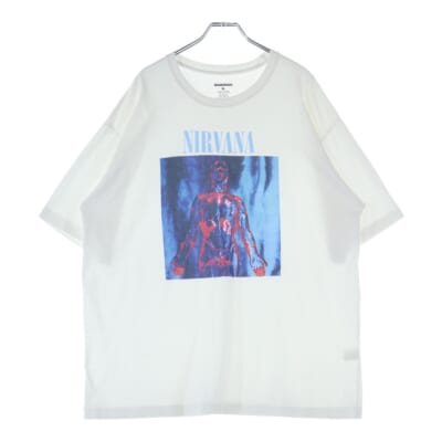 ×NIRVANA TEE ニルバーナ クルーネック 半袖Tシャツ カットソー ホワイト Bランク