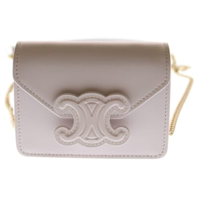 トリオンフ レザー ミニ ミニ チェーンショルダーポーチ S-BB-4292 ピンク Aランク