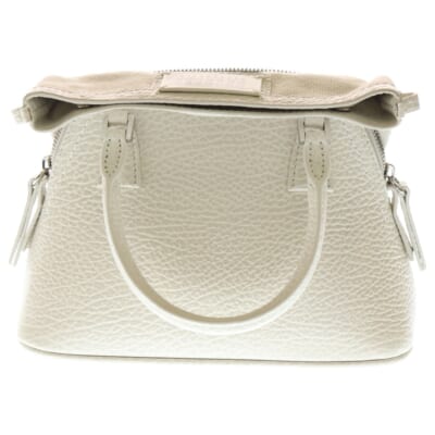 5AC マイクロ 2way ショルダーバッグ ハンドバッグ グレイニーカーフレザー ホワイト S56WG0081 P4455 Sランク