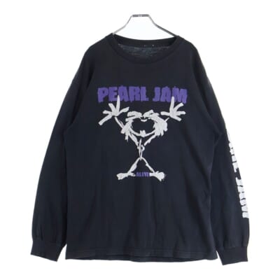 90S PEARL JAM ALIVE パールジャム アライブ アームプリント 長袖Tシャツ カットソー ブラック Bランク