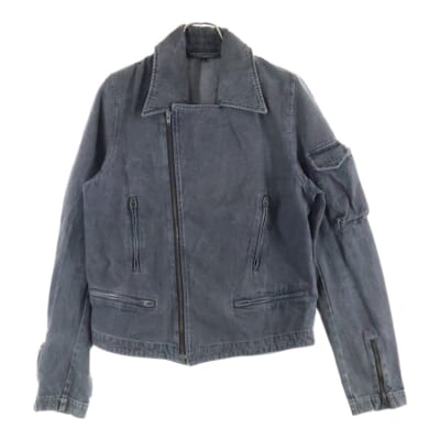 05SS ダブル ライダース デニム ジャケット インディゴ グレー Bランク