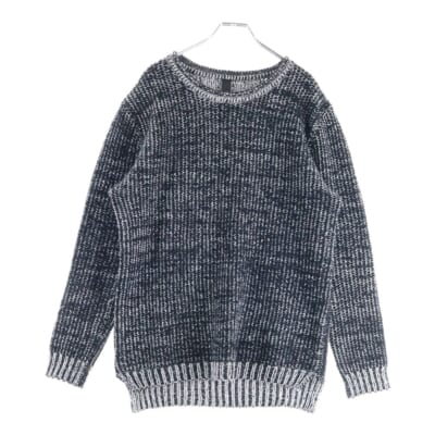 Y NOT 袖スターパッチ カシミヤニット セーター カシミヤ ブラック/グレー Bランク