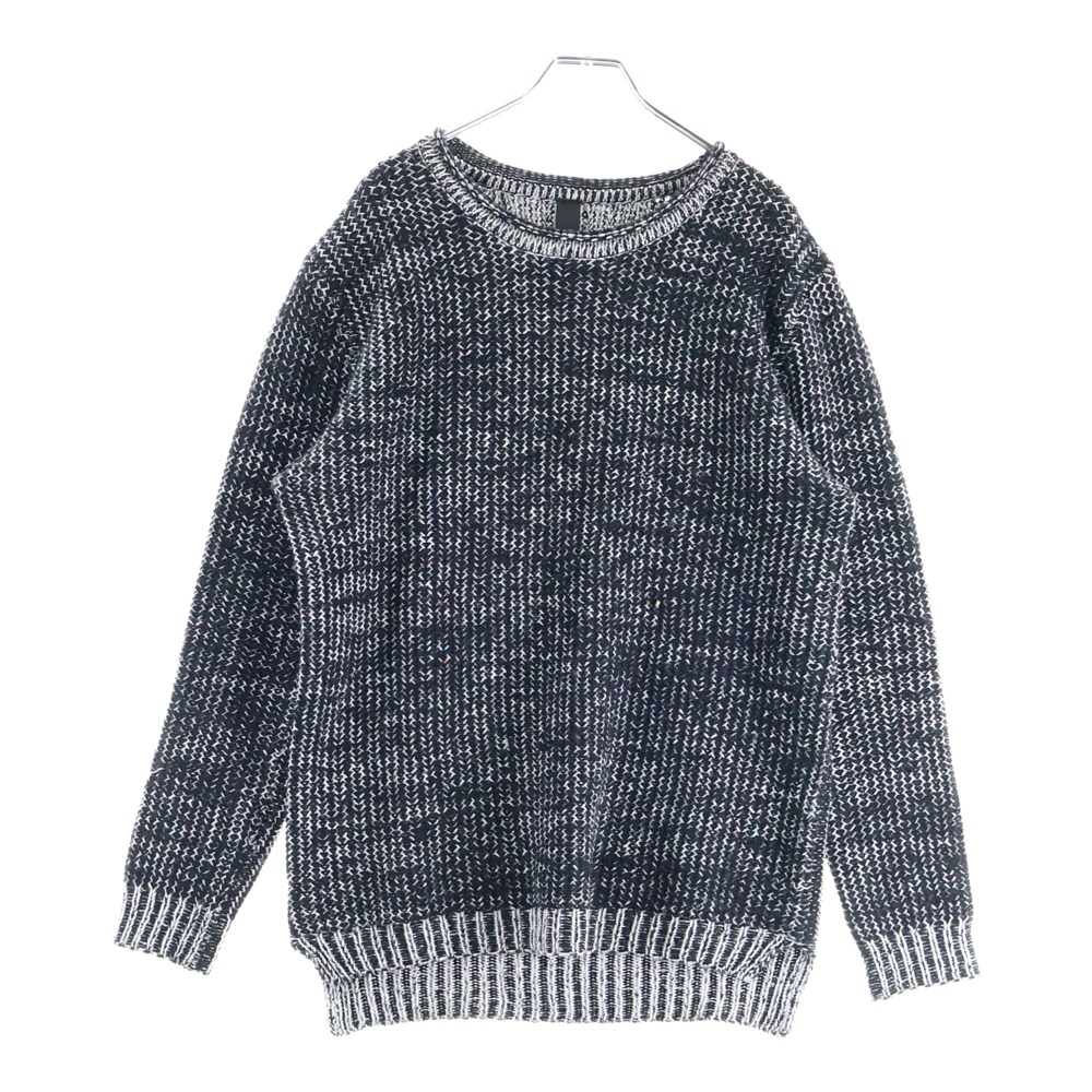Y NOT 袖スターパッチ カシミヤニット セーター カシミヤ ブラック/グレー Bランク