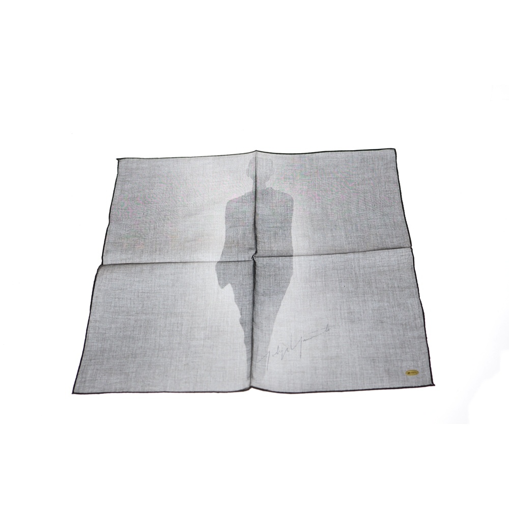 90s ×Mats Gustafson マッツグスタフソン コラボ ハンカチ スカーフ 手捺 ブラック Sランク