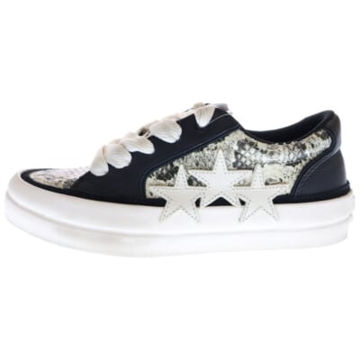 Sunset Skate Sneaker スターパッチ スネーク ローカットスニーカー ブラック/ホワイト US8/26cm Bランク