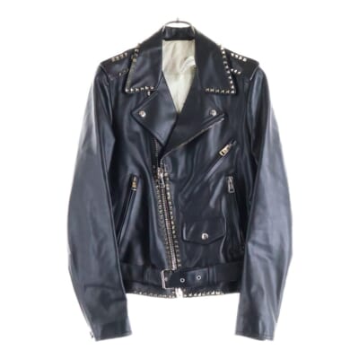 ロックスタッズ 中綿 WZIP レザー ダブルライダースジャケット ブラック NV3NA05P4D3 Bランク