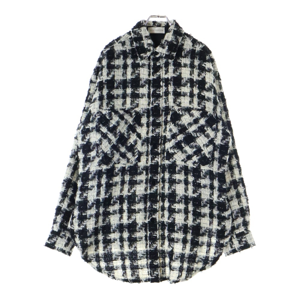 Oversized Metallic Tweed Overshirt オーバーサイズ メタリック ツイード オーバーシャツ ジャケット ホワイト/ブラック X1819T00420 Bランク