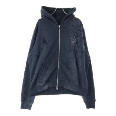 MA Logo Shotgun Crewneck MAロゴ ショットガン加工 ジップアップ フーディー パーカー ブラック Bランク