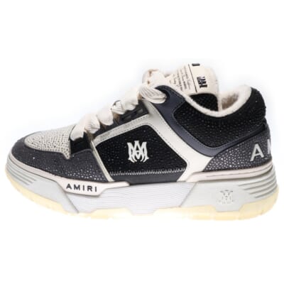 MA-1 Crysta サイドロゴ ラインストーン ローカット スニーカー シューズ ブラック Aランク