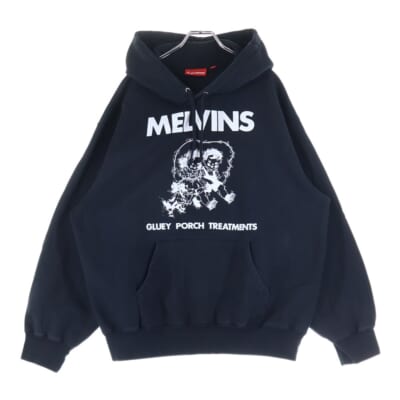 24SS Melvins Hooded Sweatshirt メルヴィンス プリントスウェットプルオーバーパーカー フーディ ブラック Aランク