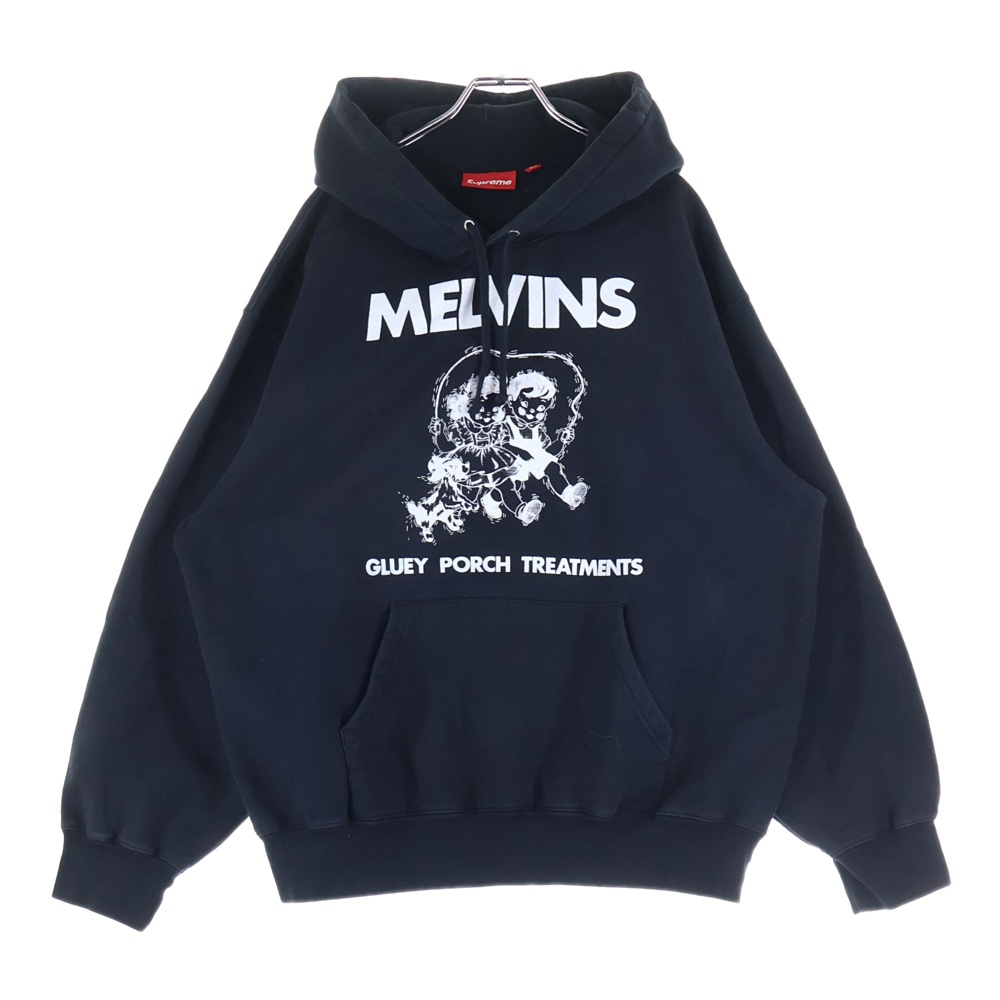 24SS Melvins Hooded Sweatshirt メルヴィンス プリントスウェットプルオーバーパーカー フーディ ブラック Aランク