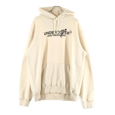 21AW HOODIE U boy UC2A4894-3 ロゴプリント プルオーバースウェットパーカー フーディ ベージュ Aランク