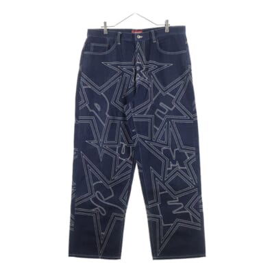 25SS Stars Topstitch Baggy Jean スターズ トップステッチ バギーデニムパンツ ジーンズ インディゴ Sランク
