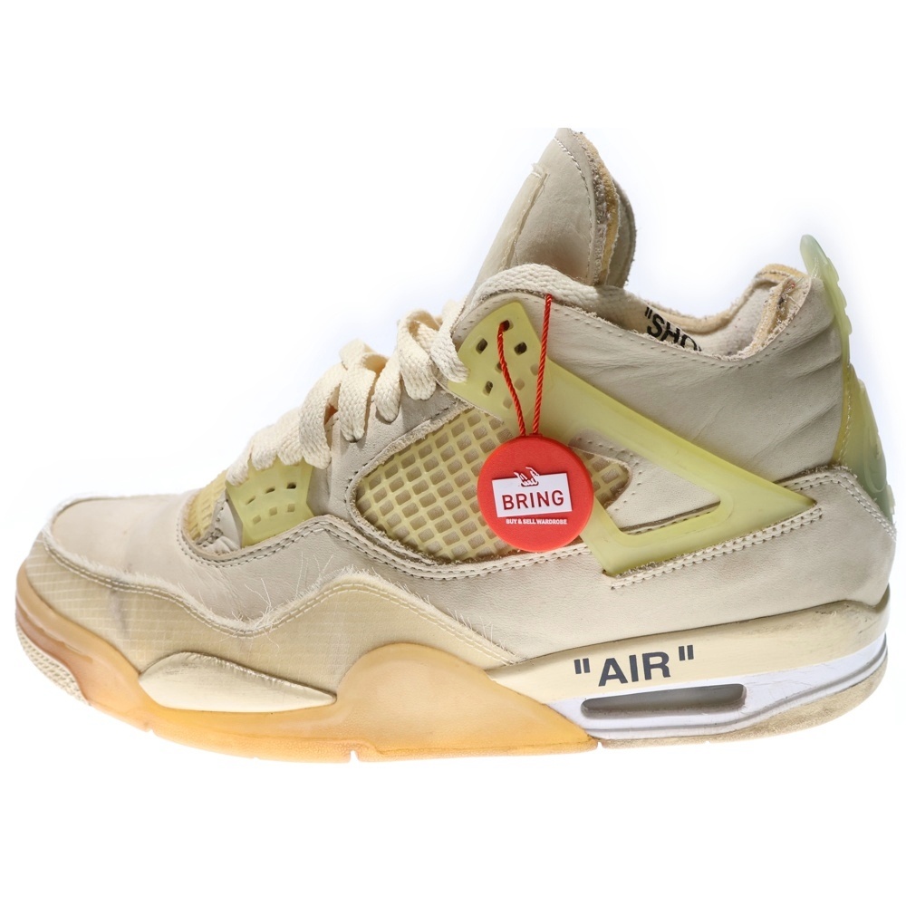 ×OFF-WHITE WMNS AIR JORDAN 4 SP SAIL CV9388-100 オフホワイト ウィメンズ エアジョーダン4 SP ハイカットスニーカー シューズ US9.5/26.5cm Bランク
