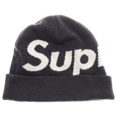 17AW Big Logo Beanie ビッグロゴビーニー ニット帽 グレー Bランク