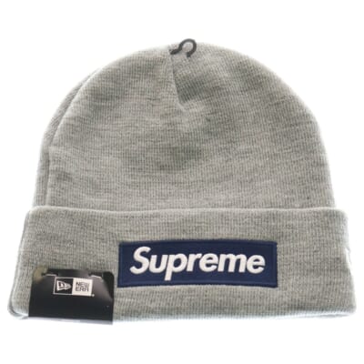 25AW ×New Era Box Logo Beanie ×ニューエラ ボックスロゴ ビーニー ニット帽 帽子 グレー/ネイビー Sランク