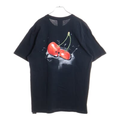 WET CHERRY S/S TEE 両面プリント クルーネック 半袖Tシャツ ブラック Bランク