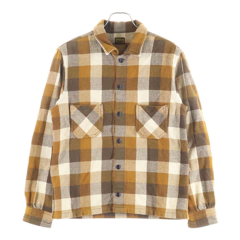 【正月セール割引】 テンダーロイン　フランネルシャツ　ブラウン　L テンダーロイン TENDERLOIN T-RAYON SHT ロゴ刺繍 オープンカラー 長袖