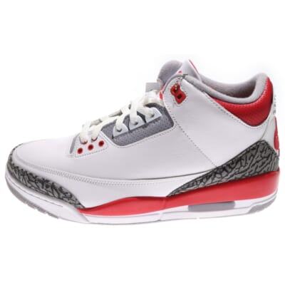 AIR JORDAN 3 RETRO エアジョーダン 3 レトロ ファイヤーレッド ハイカットスニーカー ホワイト/レッド US10.5/28.5cm DN3707-160 Sランク