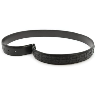 1.5 STRAP CEMETERY 1.5inchセメタリークロスパッチ レザーベルト ブラック Bランク