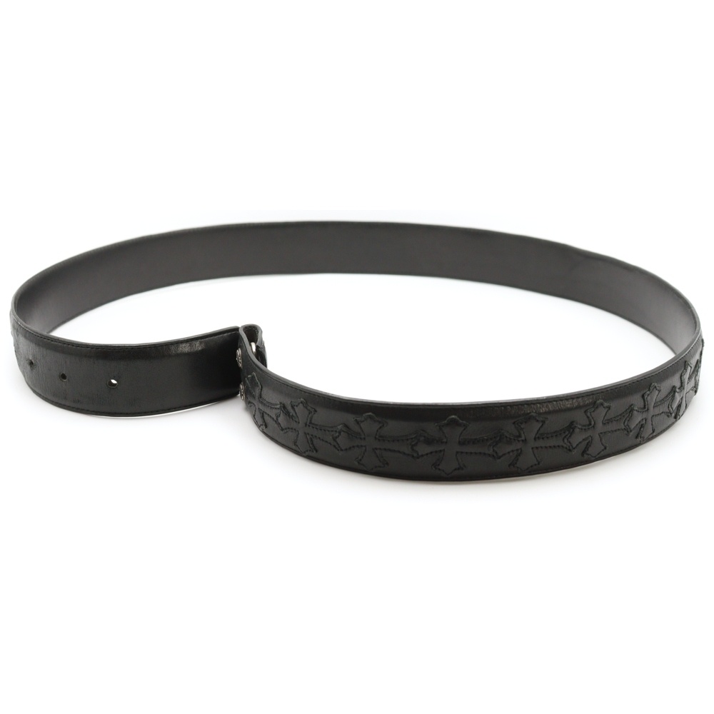 1.5 STRAP CEMETERY 1.5inchセメタリークロスパッチ レザーベルト ブラック Bランク