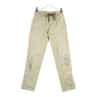 08AW ポートランド期 ペイント加工 ジョガーチノパンツ ベージュ F08-NP001 Bランク