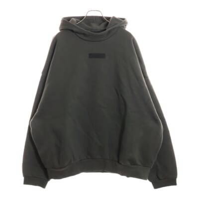 プルオーバー パーカー ラバーブラックロゴ オリーブ Bランク