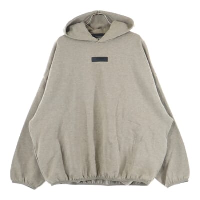 ブラックロゴプリント プルオーバーパーカー ベージュ Bランク