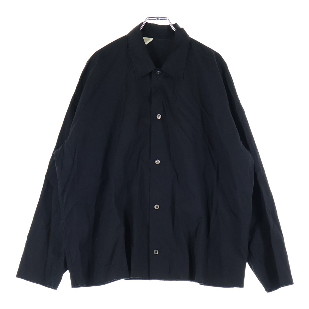 20SS BIG SHIRT ナイロンリヨセル オープンカラー ビッグシャツ ブラック 1202-SH05-051 Bランク