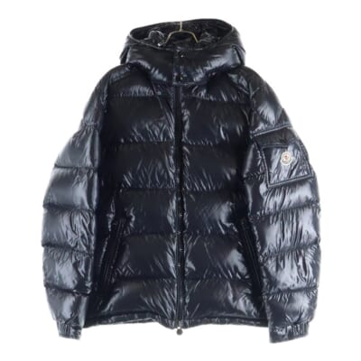 21AW MAYA GIUBBOTTO マヤ ロゴワッペン フード ダウンジャケット ブラック G20911A53600 68950 Bランク