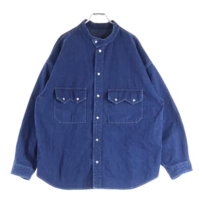 DENIM SHT SNAP BUTTON WASH 長袖シャツ インディゴ Bランク