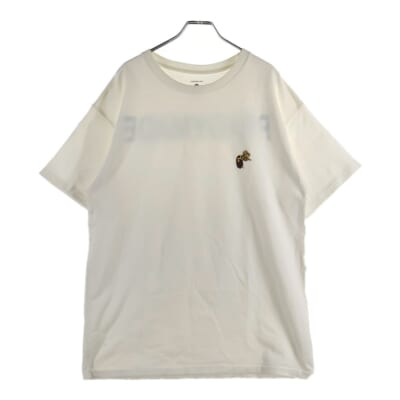 ×A BATHING APE アベイジングエイプ クルーネック 半袖Tシャツ ホワイト Bランク