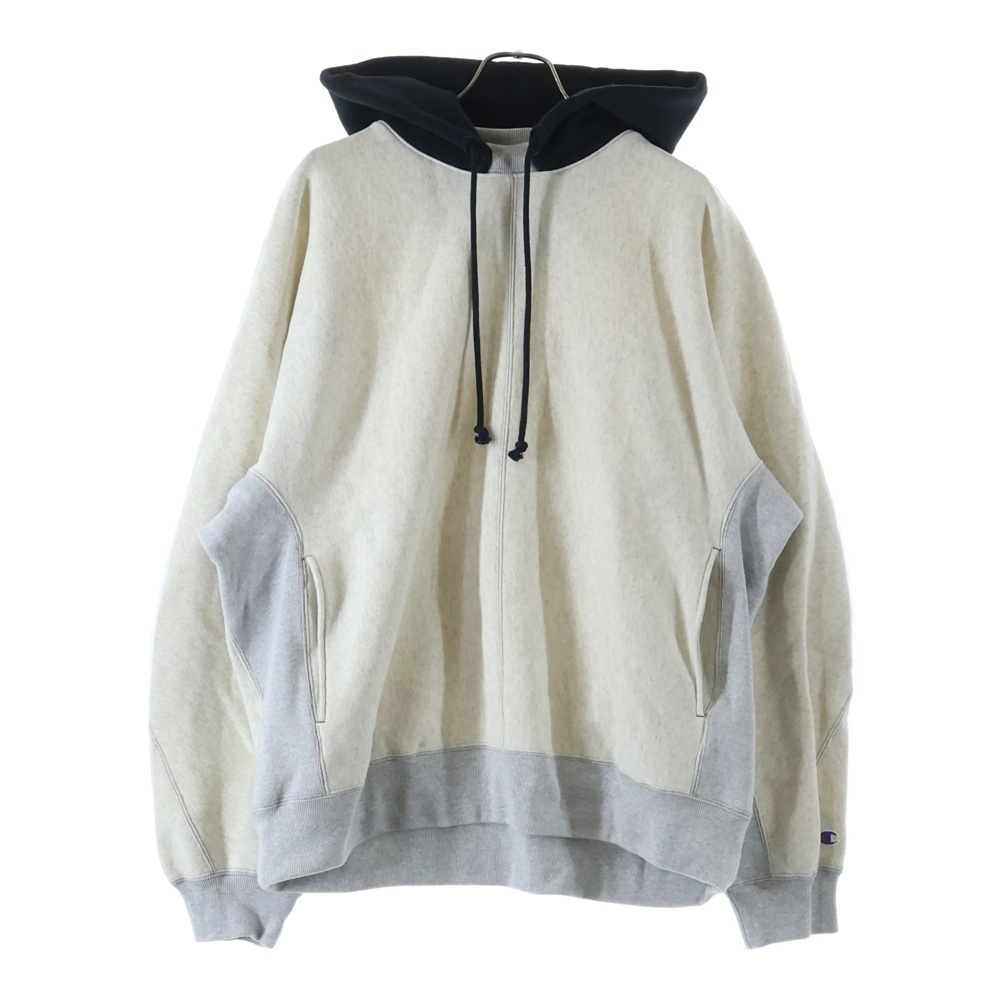 新品 チャンピオン x エヌハリウッド リバースウィーブ 後付けパーカー グレー 新品 チャンピオン x エヌハリウッド リバースウィーブ 後付けパーカー