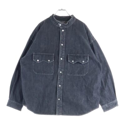 DENIM SHT SNAP BUTTON WASH 長袖シャツ グレー Bランク