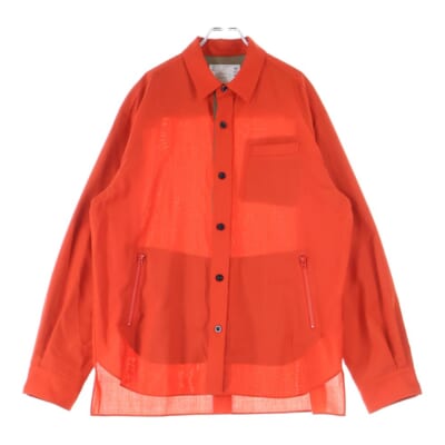 22AW Wshirt jacket ナイロン 長袖シャツジャケット レッド 22-02808M Bランク