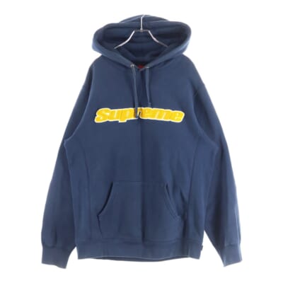 19SS The Most Hooded Sweatshirts ロゴ刺繍 プルオーバーパーカー イエロー/ネイビー Bランク