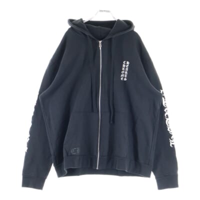 SWTSHRT HD ZIP アームロゴプリントジップアップパーカー フーディー ブラック Bランク