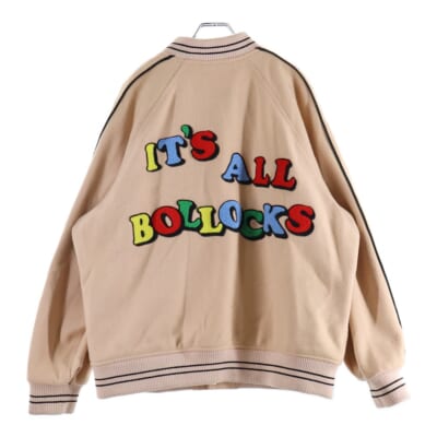 21SS Jamie Reid It's All Bollocks Varsity Jacket ジェイミーリード ウールスタジャン バーシティージャケット ピンク Bランク