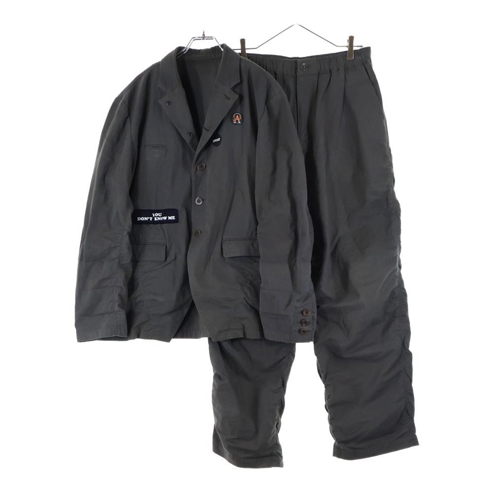 25SS コットンパッカリングセットアップ 3ボタンジャケット イージーパッカリングドローコードパンツ カーキ UP2E4102-1 UP2E4502-1 Aランク