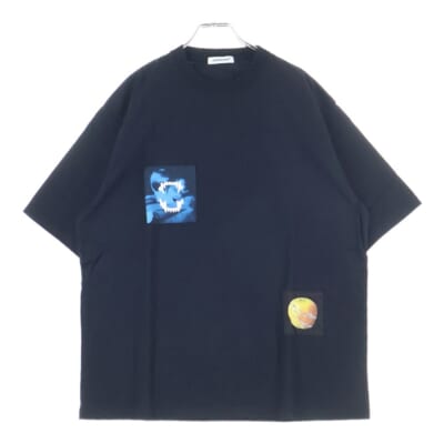 25SS ランダムプリントパッチTEE 半袖Tシャツ カットソー ブラック UP1E4805-1 Aランク