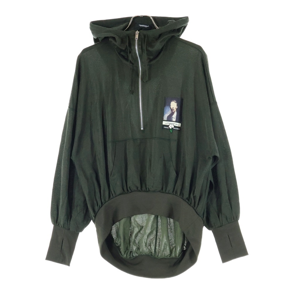 グラフィックデザイン ハーフジップフーディ ジップパーカー カーキ UC1E4807 Aランク