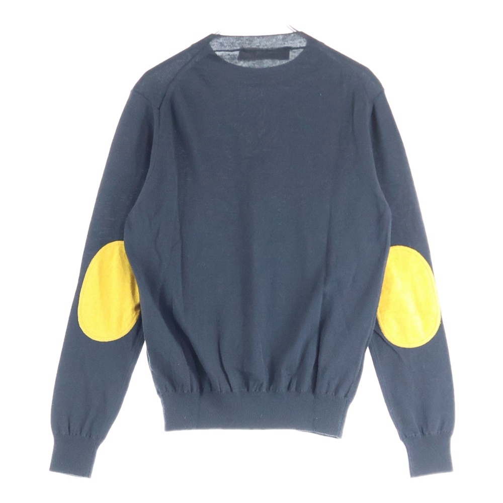 エルボーパッチクルーネックニット セーター ブラック Bランク