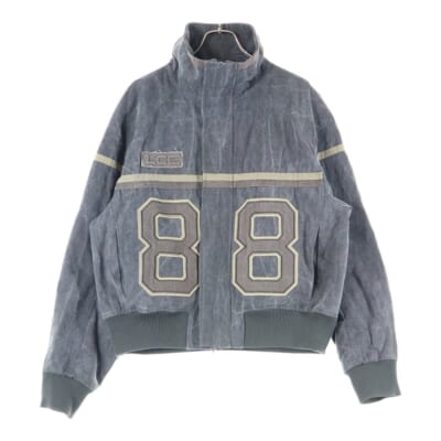 ロゴ刺繍 ジップアップデニムジャケット ブルゾン グレー MK249OJP323M Bランク