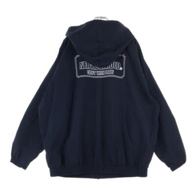 ZIP UP HOODED JACKET ロゴパッチ ジップアップナイロンフーディー ジャケット ブラック 232TSNH-JKM0 Bランク