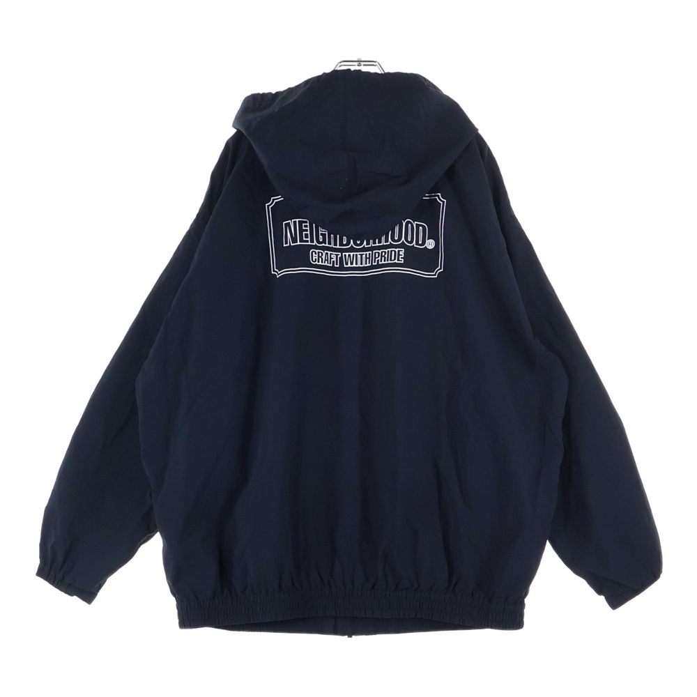 ZIP UP HOODED JACKET ロゴパッチ ジップアップナイロンフーディー ジャケット ブラック 232TSNH-JKM0 Bランク
