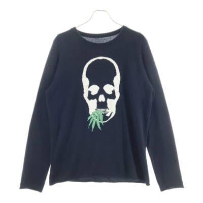 スカル カシミヤニット ニットセーター ブラック Bランク